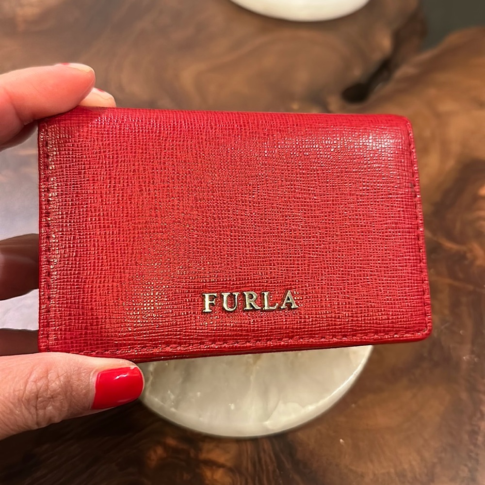 Furla Red Card Holder Compact Wallet